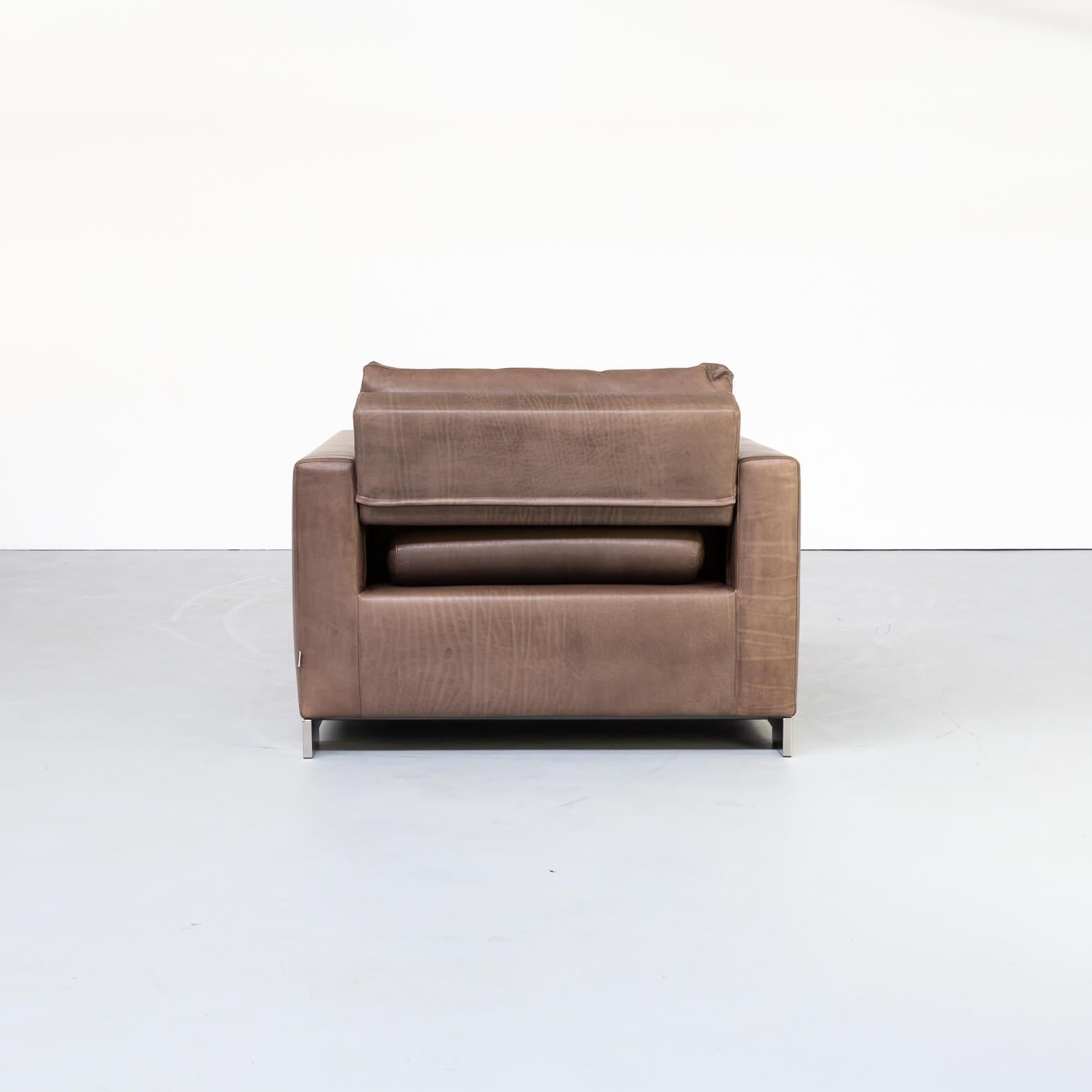 Hannes Wettstein ‘reversi’ Leather Design Fauteuil for Molteni & C Set/2 In Good Condition For Sale In Amstelveen, Noord