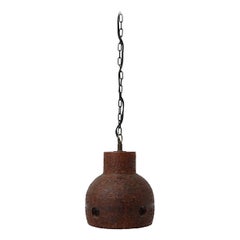Hannie Mein Attributed Mid-Century Dutch Ceramic Bell Shaped Ceiling Pendant