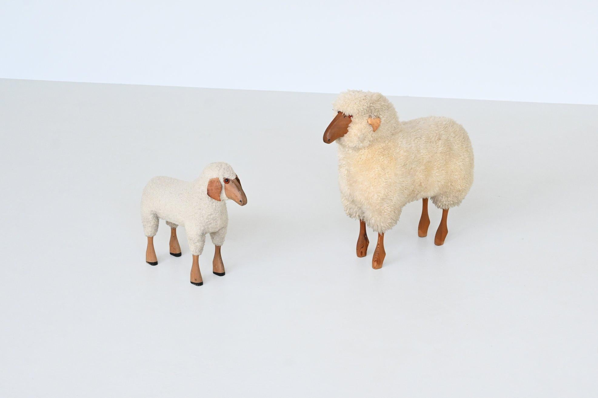Hanns Peter Krafft decorative pair of sheep Meier Germany 1970 In Good Condition In Etten-Leur, NL