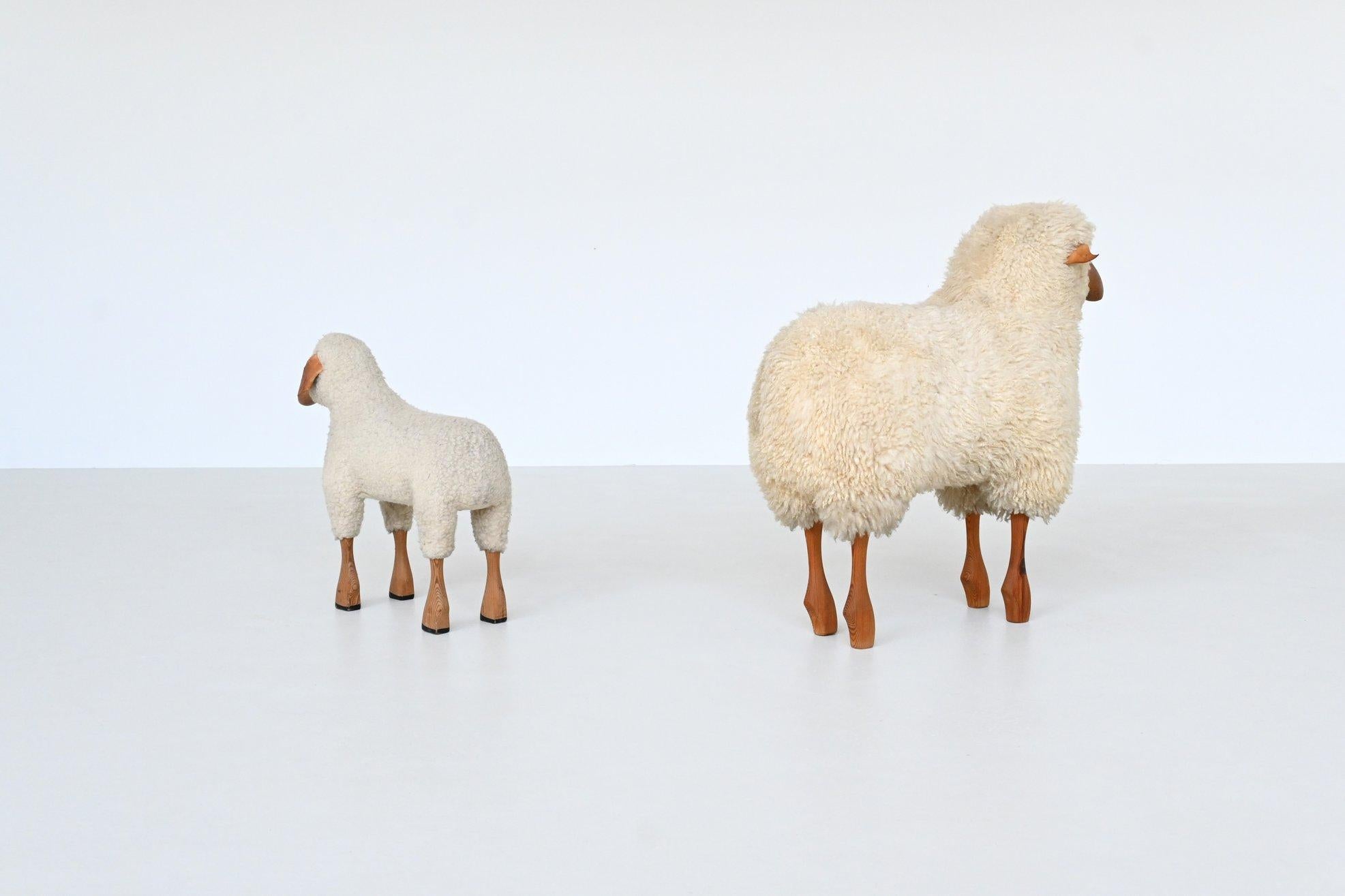 Late 20th Century Hanns Peter Krafft decorative pair of sheep Meier Germany 1970