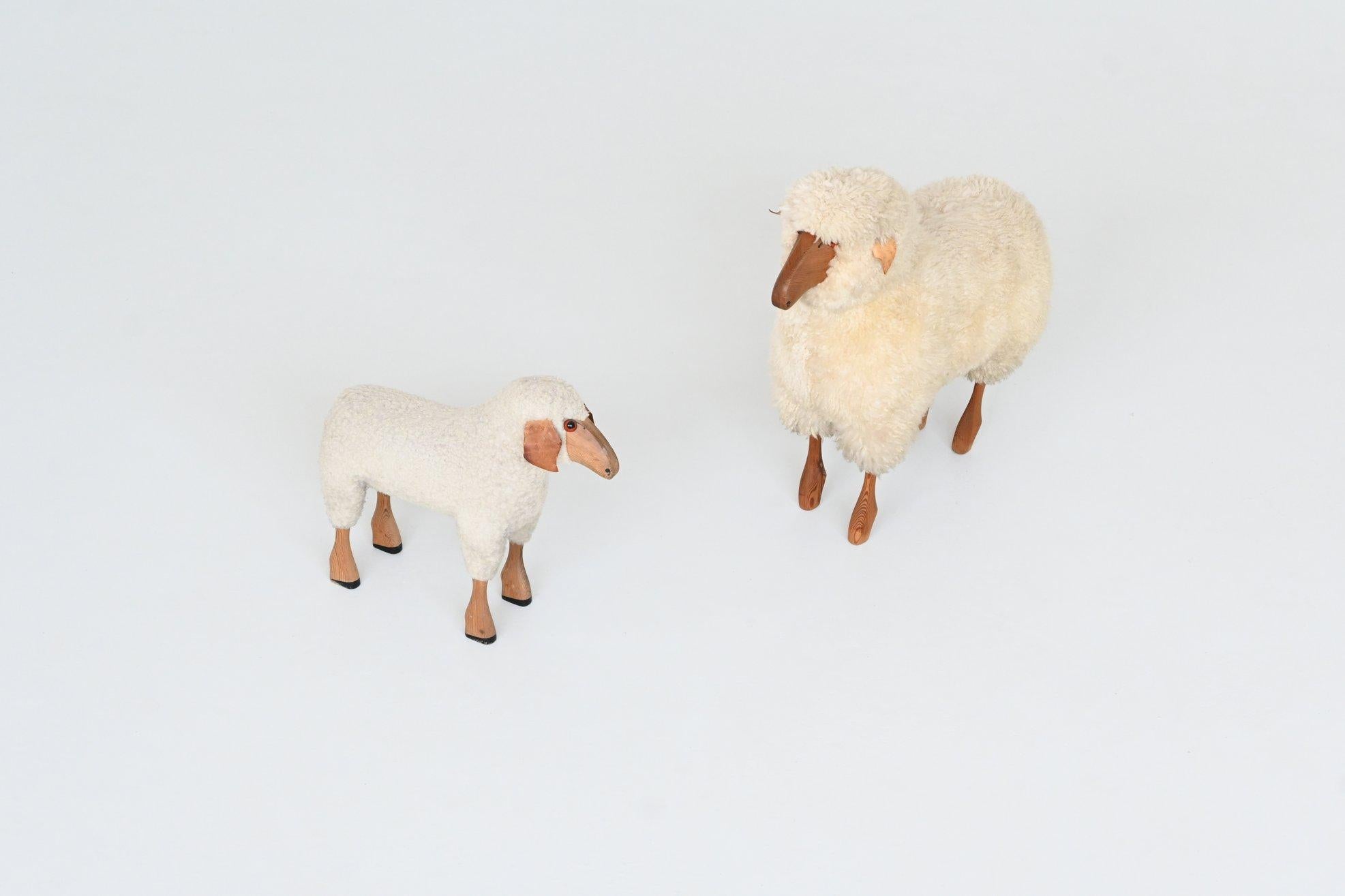 Hanns Peter Krafft decorative pair of sheep Meier Germany 1970 1