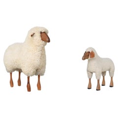 Hanns Peter Krafft decorative pair of sheep Meier Germany 1970