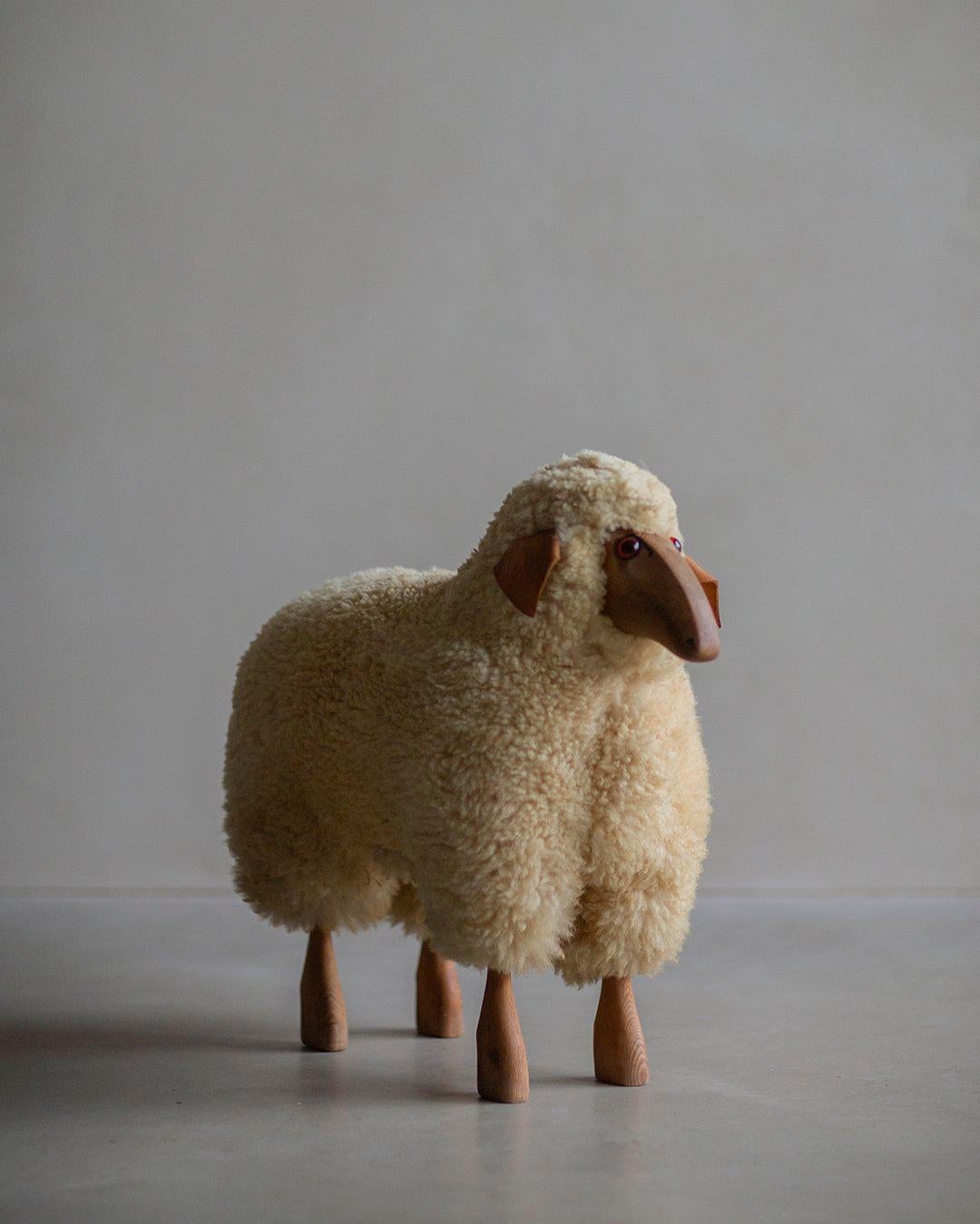 German Hanns-Peter Krafft Wool Sheep Sculpture for Meier - circa 1970s  For Sale