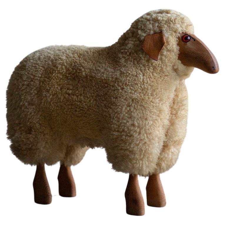 Hanns-Peter Krafft Wool Sheep Sculpture for Meier - circa 1970s  For Sale