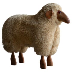 Vintage Hanns-Peter Krafft Wool Sheep Sculpture for Meier - circa 1970s 