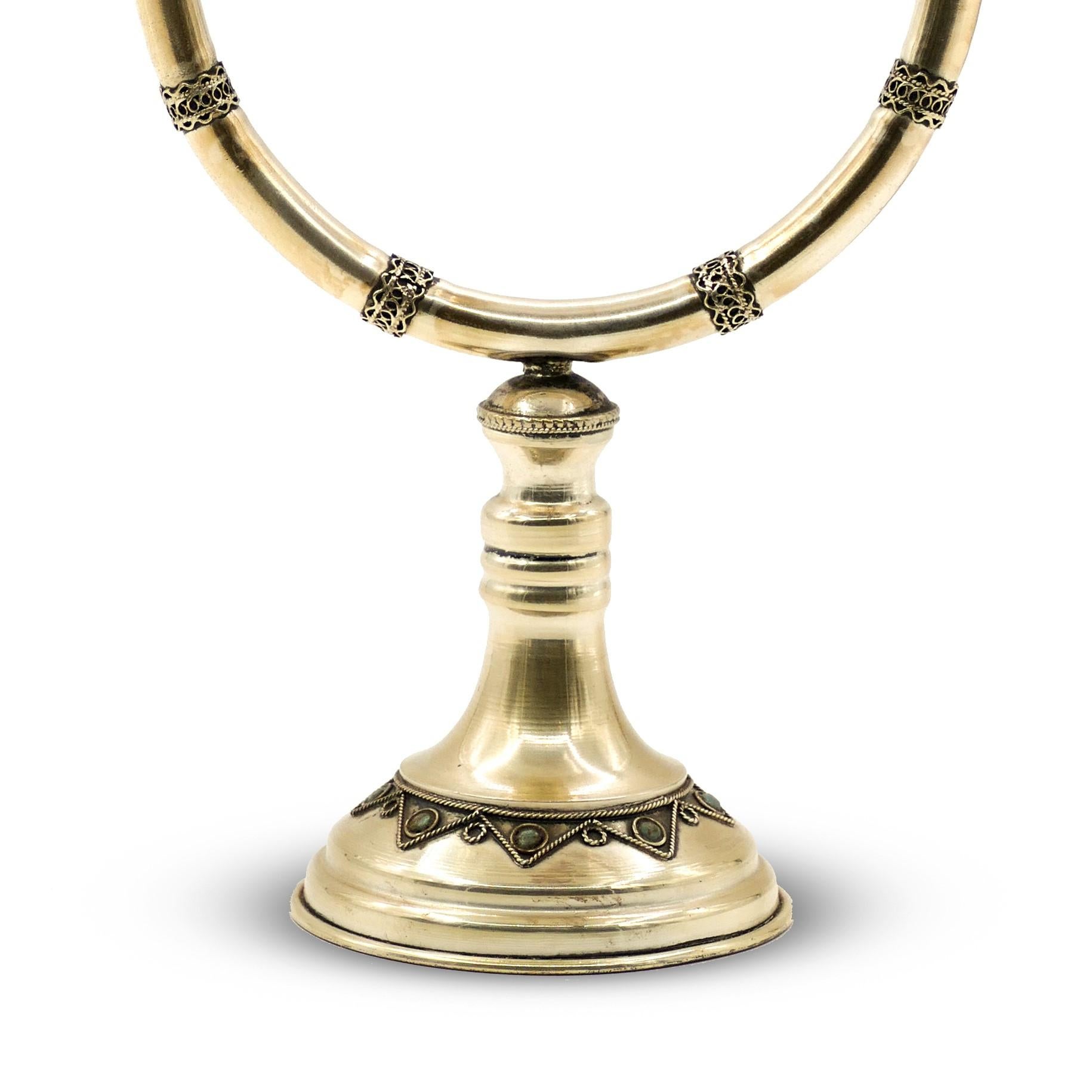 Hannukkah Menorah Silver Candlestick, Early 20th Century In Good Condition In Roma, IT