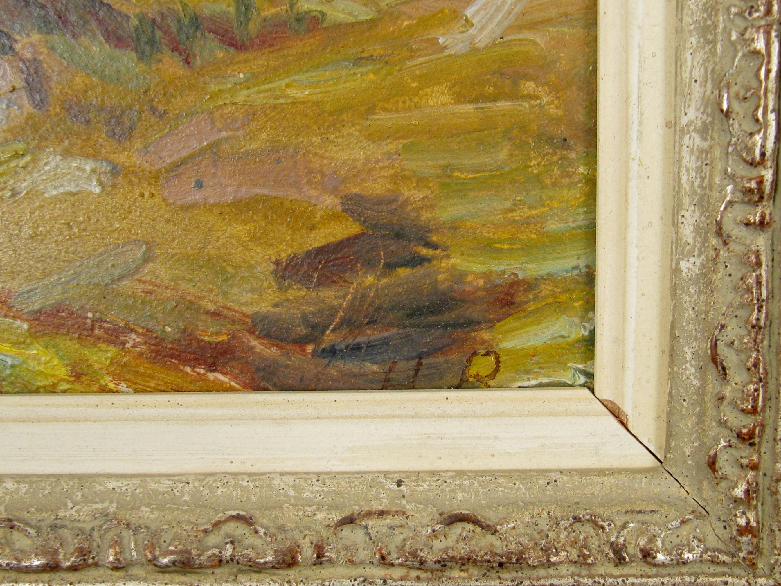 Hanni Bay ( Suisse, 1885 - 1978), Forêt alpine, peinture à l'huile sur carton en vente 1