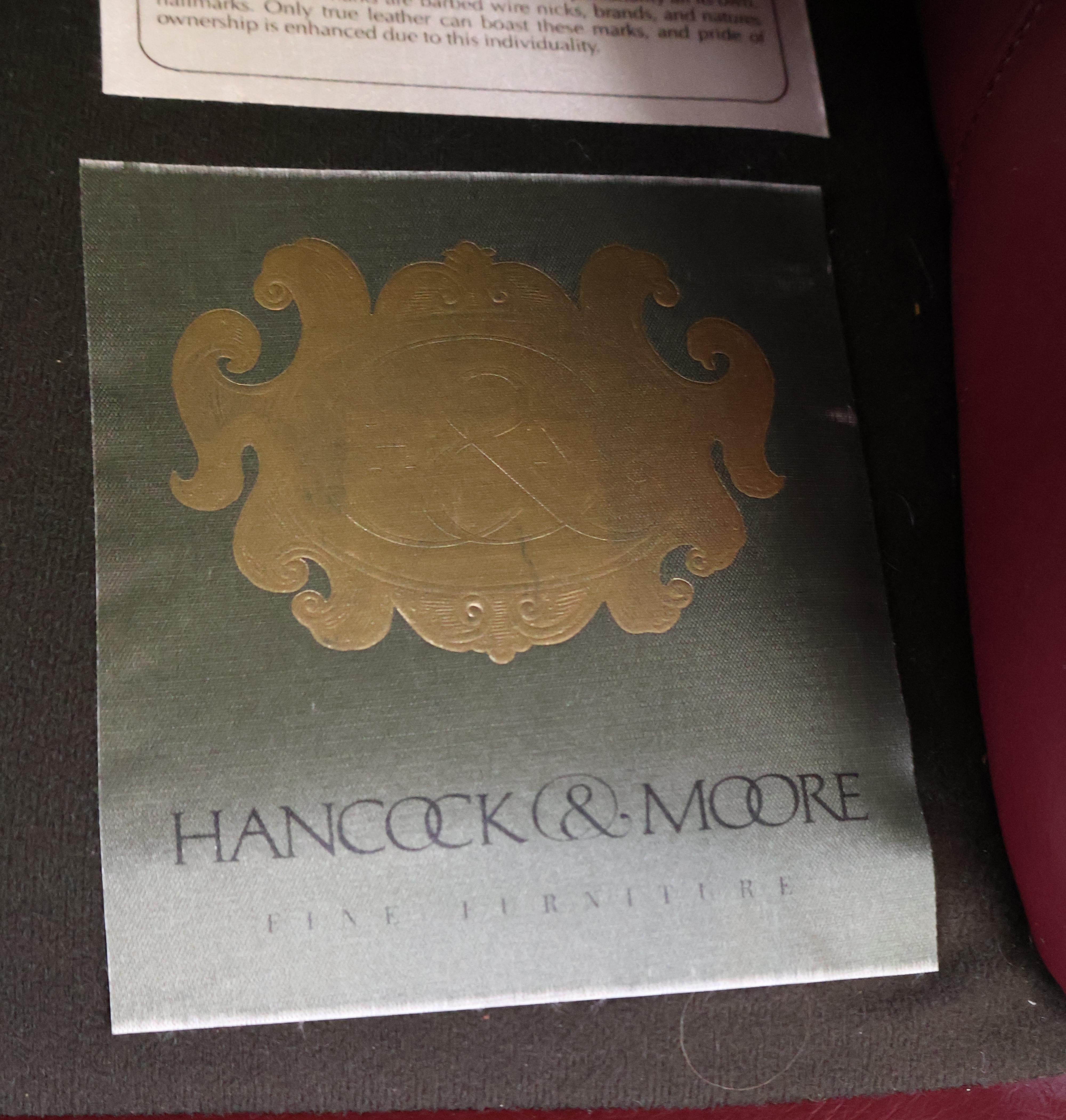 Hanock and Moore Austin Burgundy Leather Lounge Chair & Ottoman 10