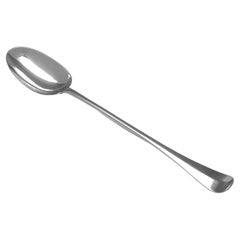 Hanovarian Pattern George II Period Antique Sterling Silver Serving Spoon, 1731