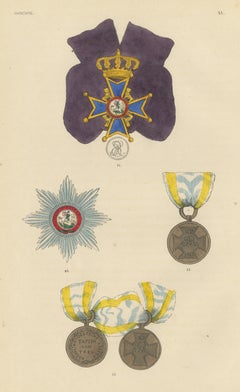 Hanover, King's German Legion Medal, Plate XL, Wood Engraving, 1844