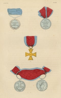 Hanover, Waterloo Medal and Service Medals, Plate XXXIX, Wood Engraving, 1844