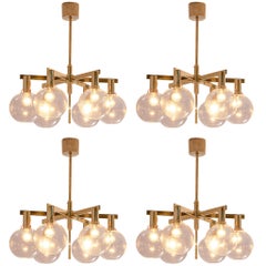 Hans Agne Jackobsen 'Pastoral' Chandelier in Glass and Brass