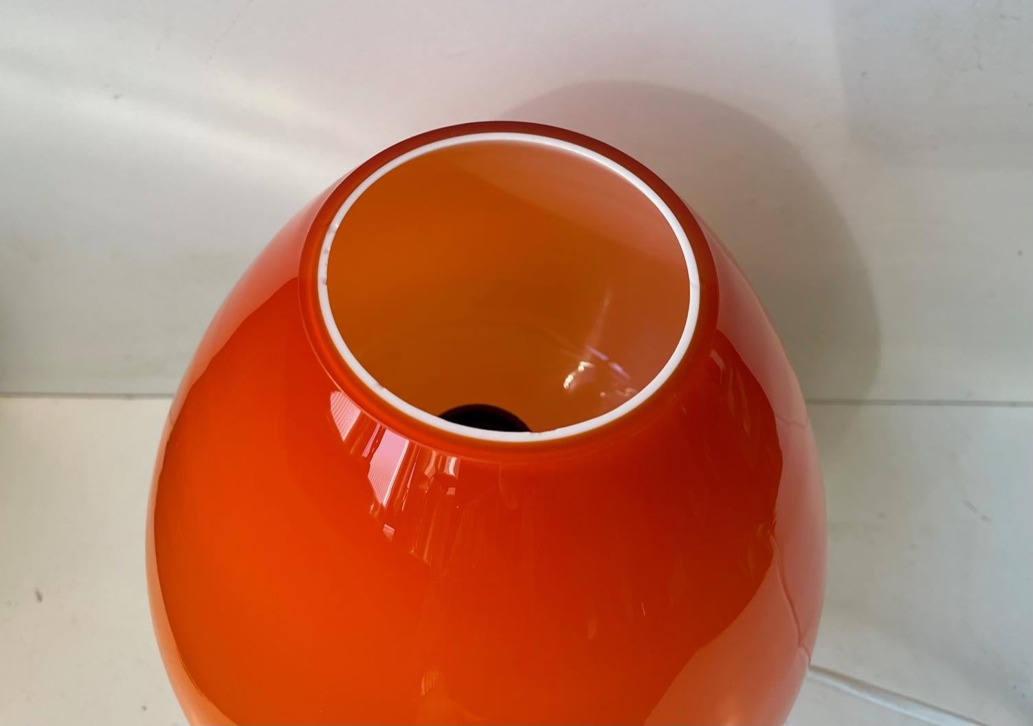 Hans Agne Jacobsson Orange Table Lamp in Glass, 1960s For Sale 5