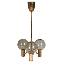 Hans Agne Jacobsson Three Brass Chandelier