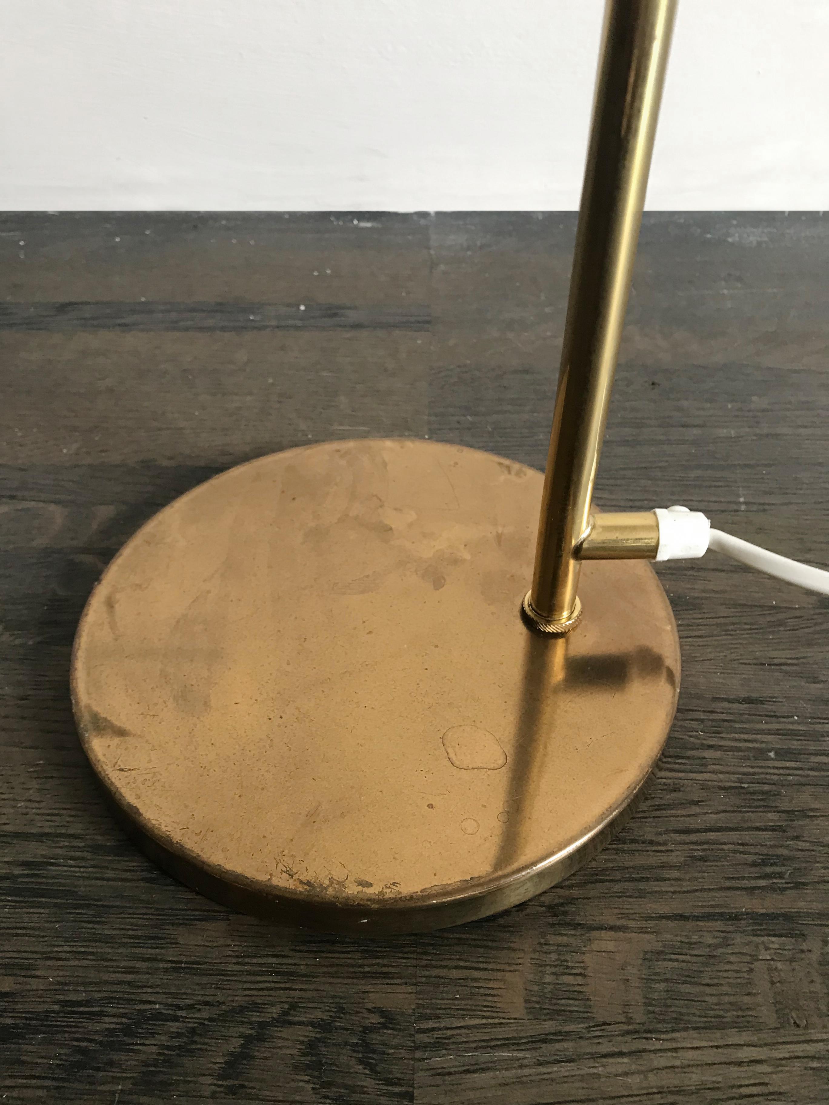 Hans Agne Jakbsson Scandinavian Brass Floor Lamp Model G-154, 1950s 4