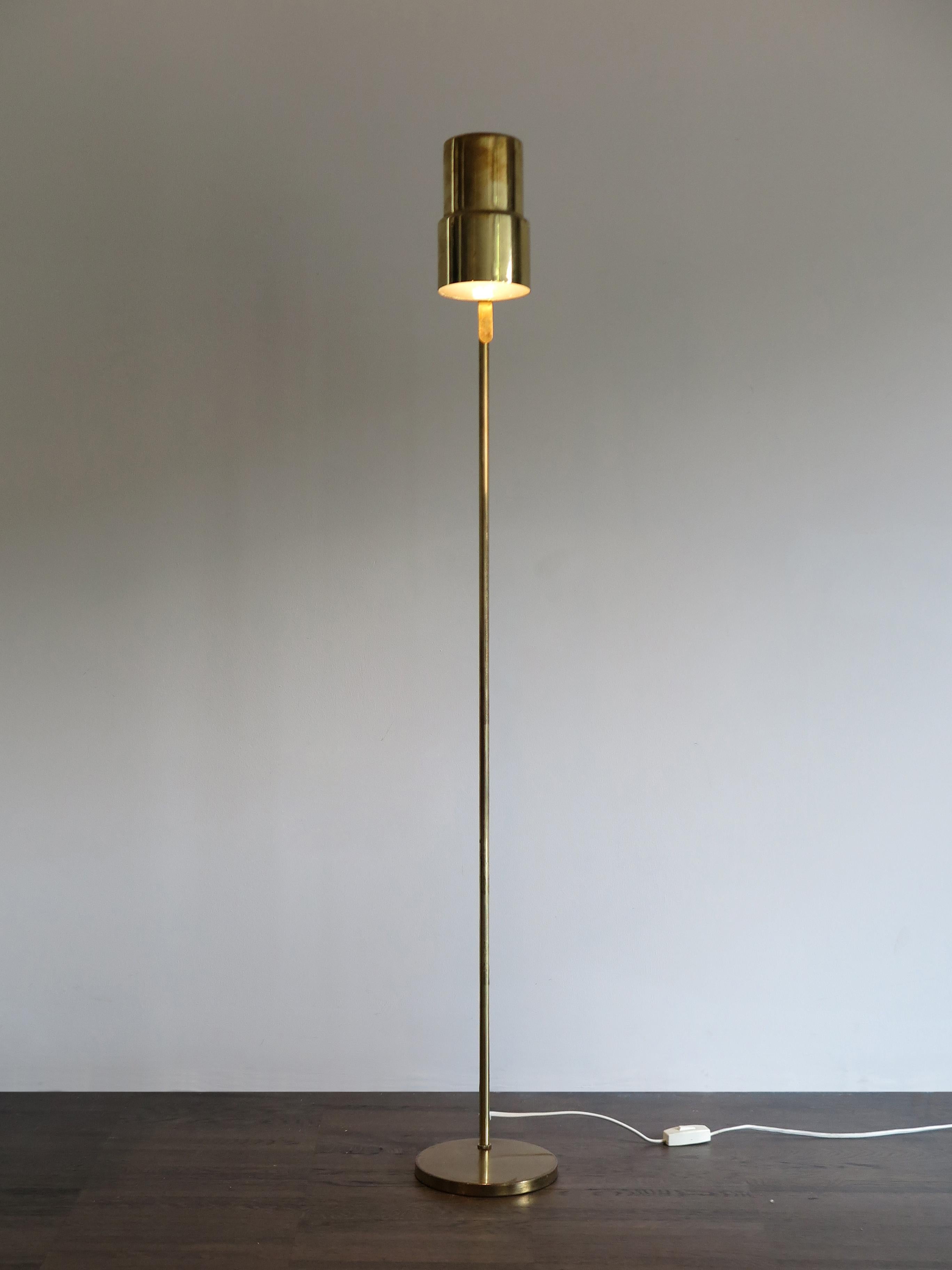 Scandinavian Modern Hans Agne Jakbsson Scandinavian Brass Floor Lamp Model G-154, 1950s