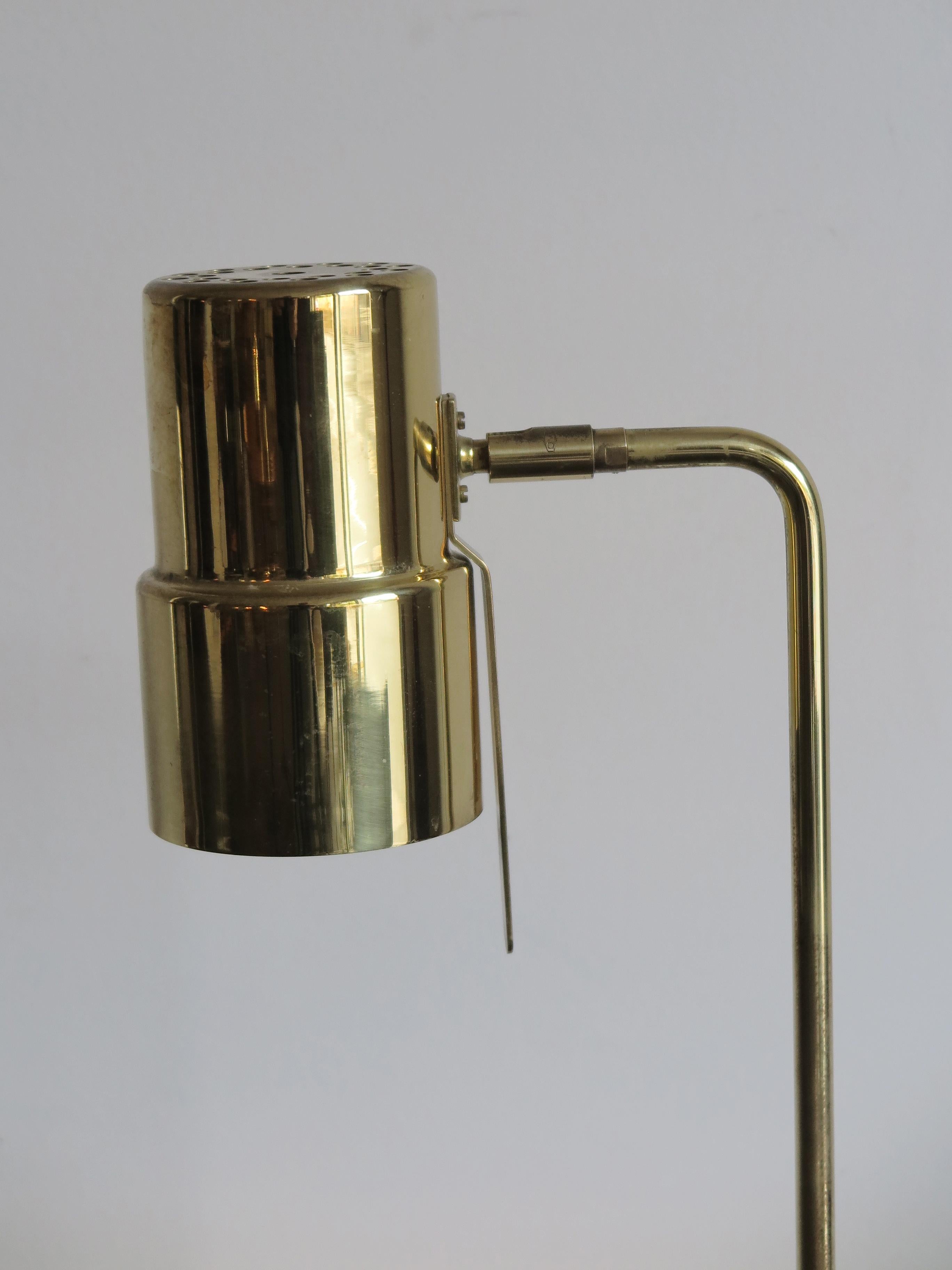 Hans Agne Jakbsson Scandinavian Brass Floor Lamp Model G-154, 1950s In Good Condition In Reggio Emilia, IT