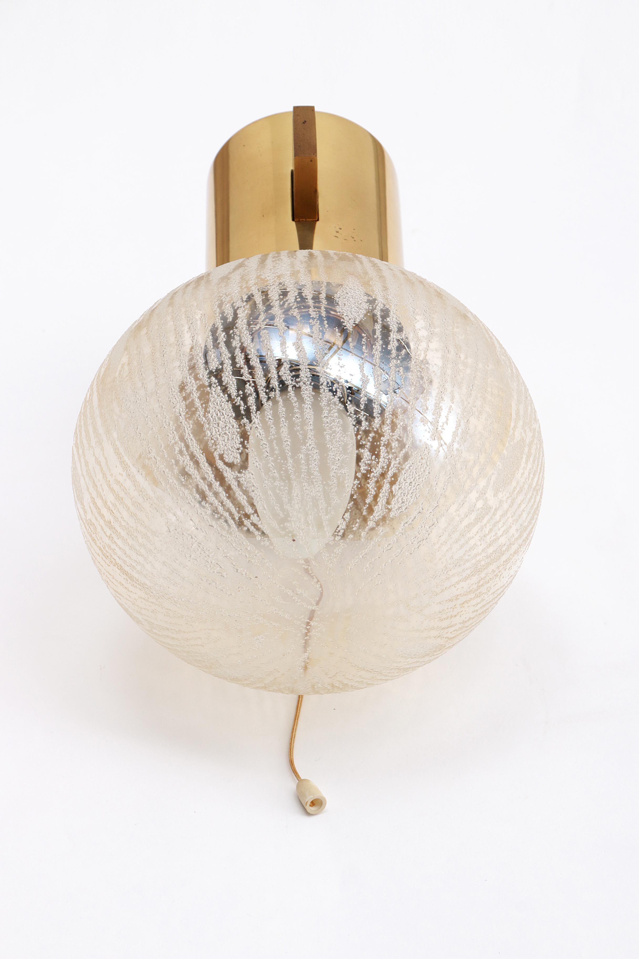 Hans-Agne Jakobsen brass wall lamp with glass Sweden 1960 For Sale 4