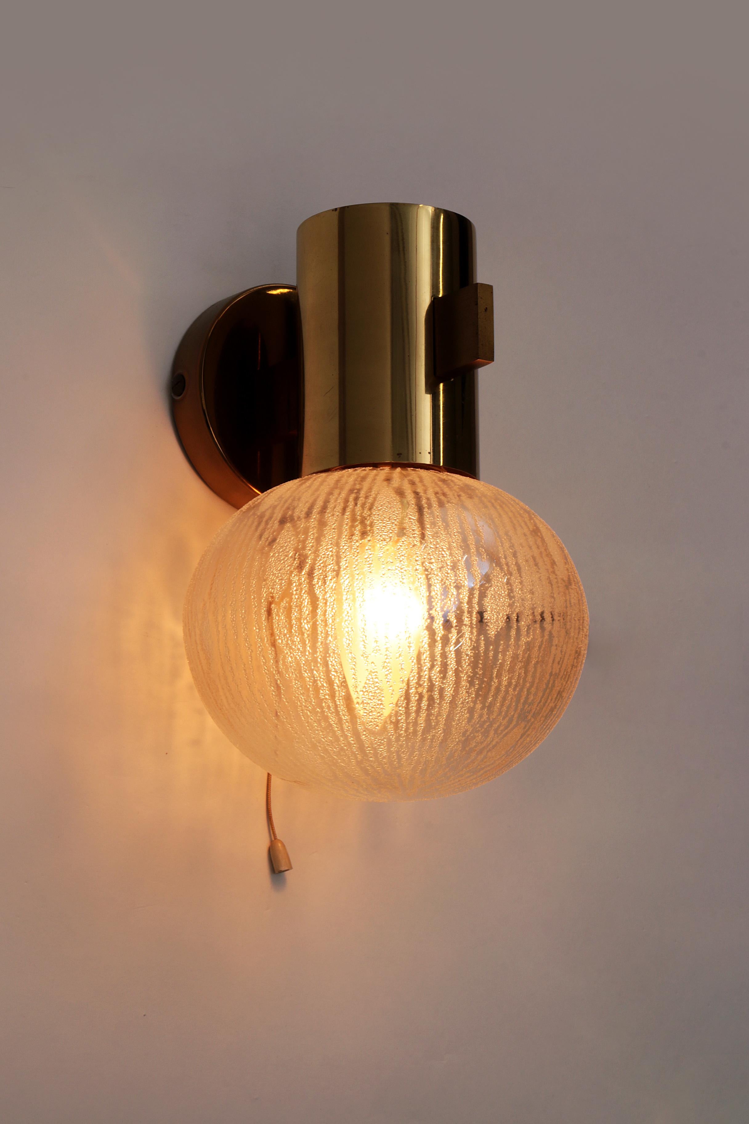 Mid-Century Modern Hans-Agne Jakobsen brass wall lamp with glass Sweden 1960 For Sale