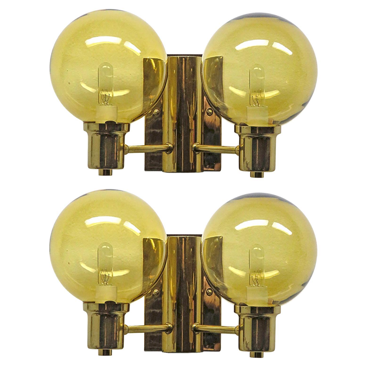 Hans Agnes Jakobsen, lampes murales à double bras, 1950 en vente