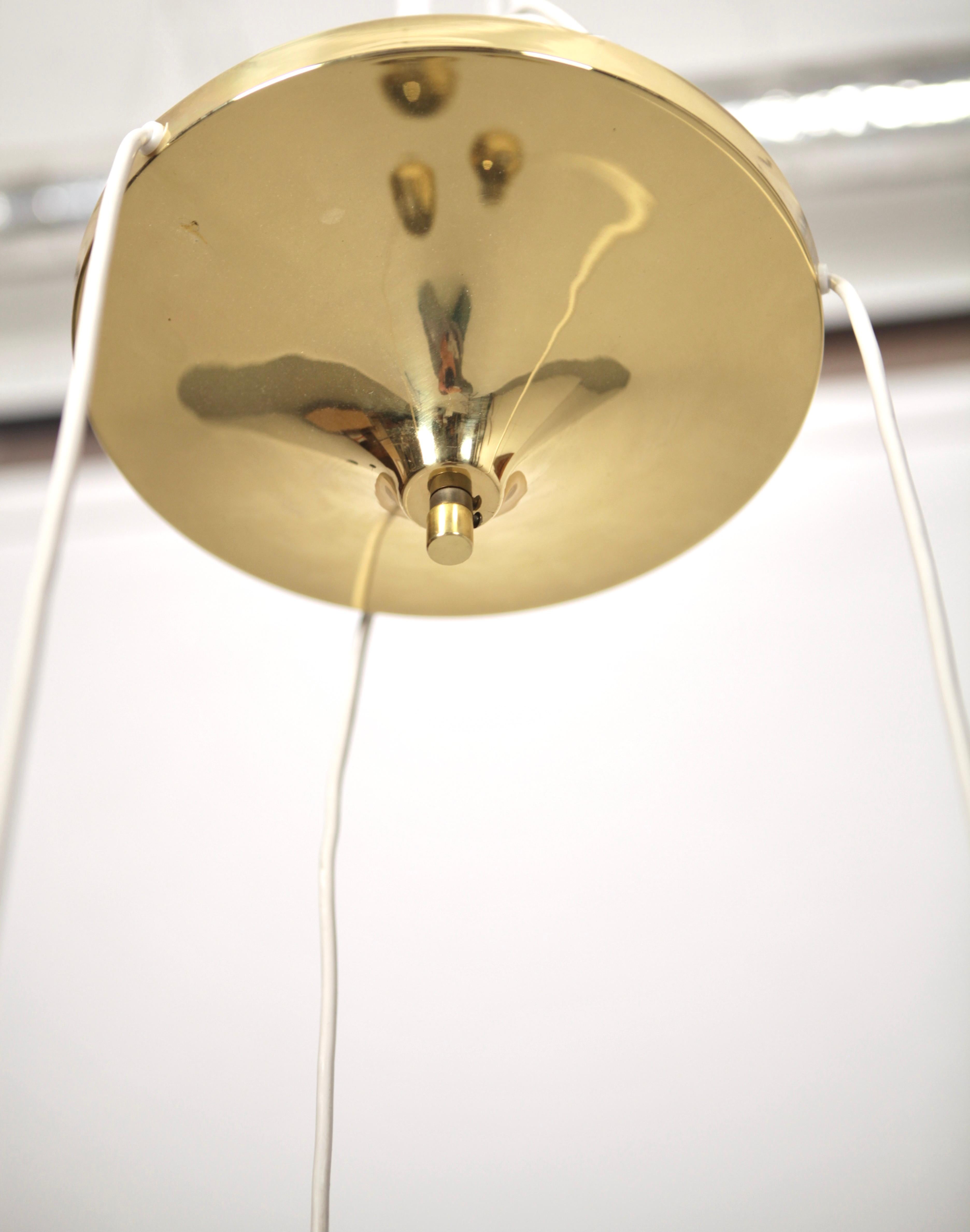 Mid-20th Century Hans-Agne Jakobsson, 3 Pendant Ceiling Light, Brass, Sweden 1960s. For Sale