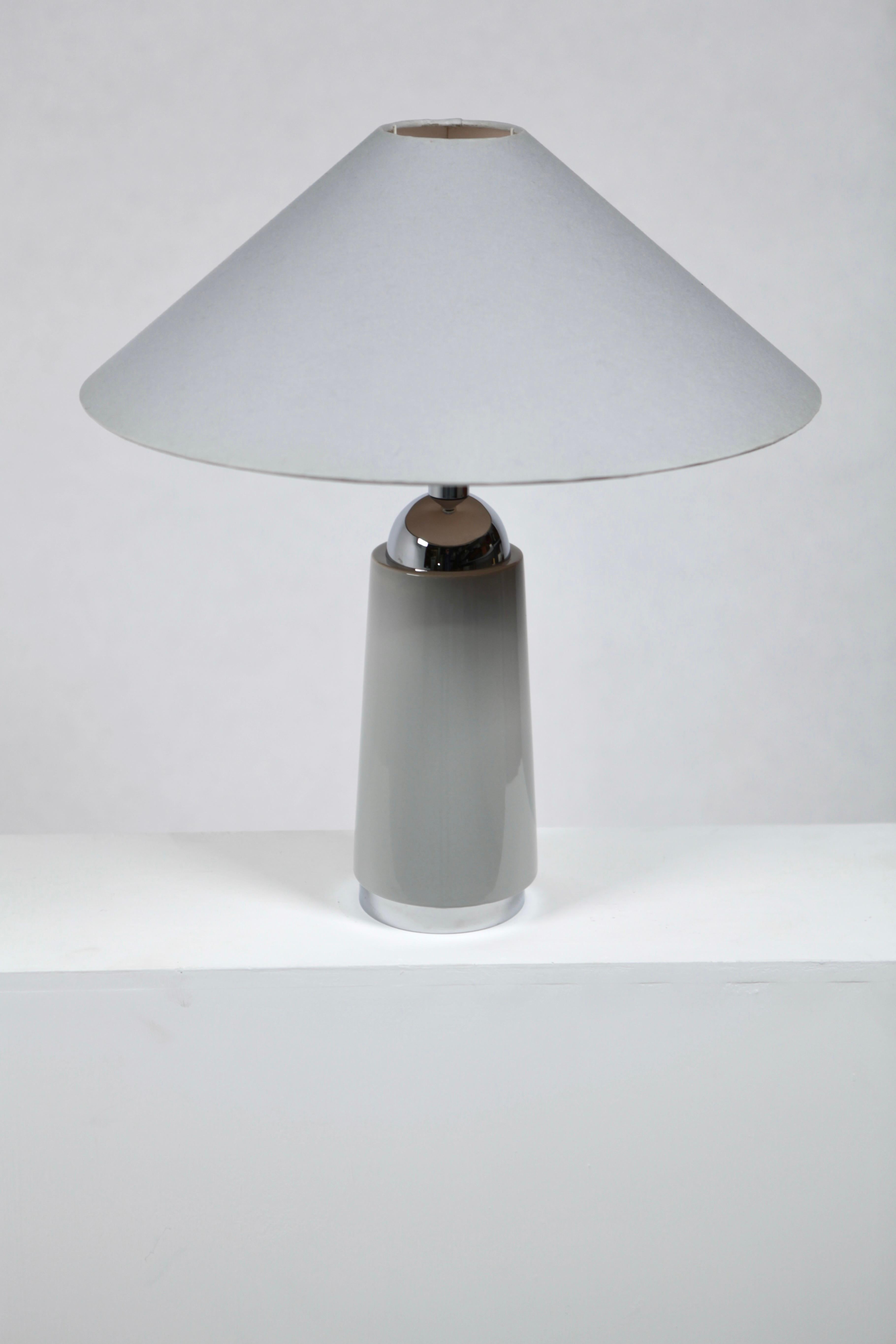 Hans-Agne Jakobsson, a Porcelain and Chromed Metal Table Lamp, Sweden, 1970/80s For Sale 4