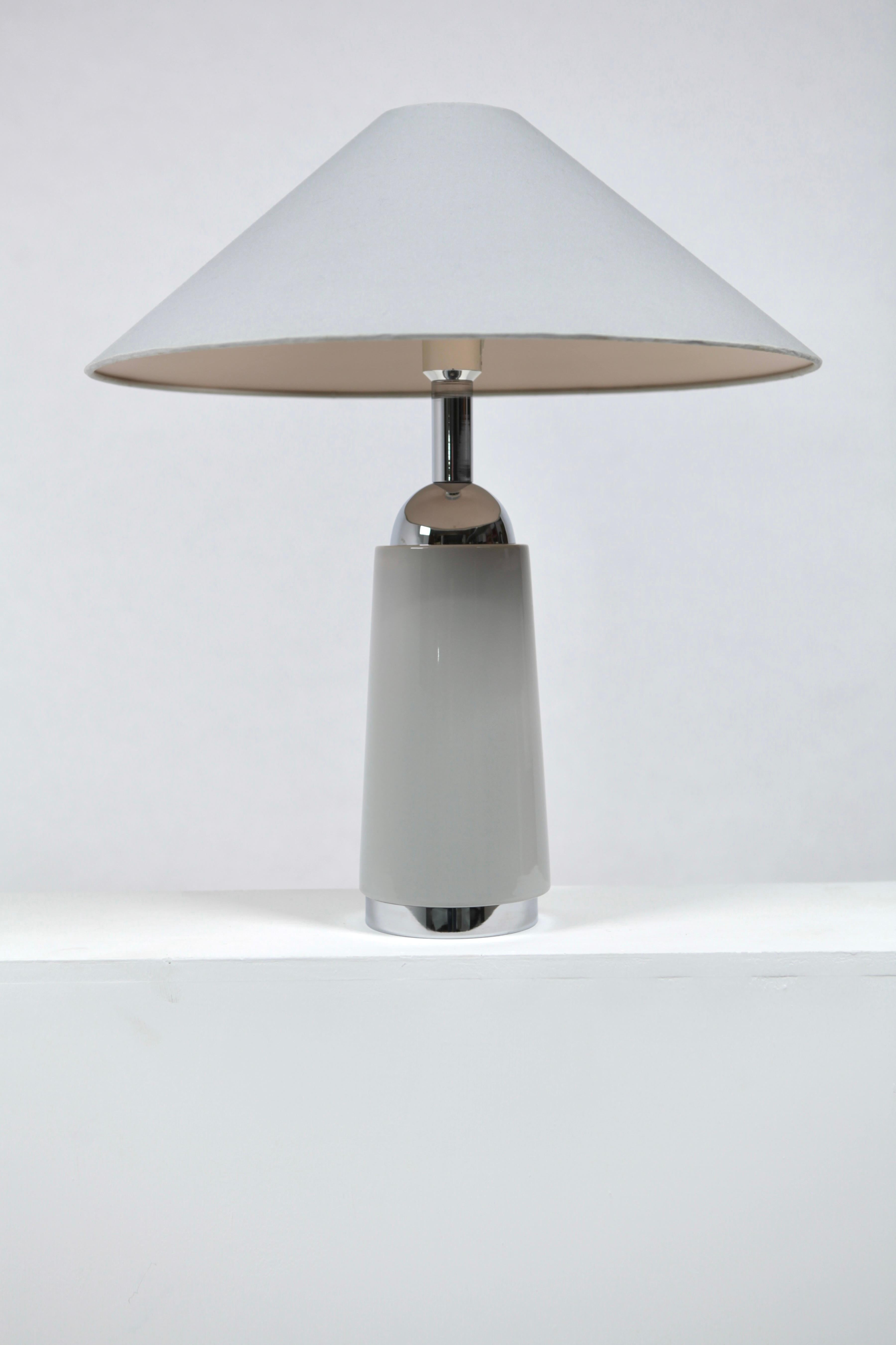 Hans-Agne Jakobsson, a Porcelain and Chromed Metal Table Lamp, Sweden, 1970/80s For Sale 5