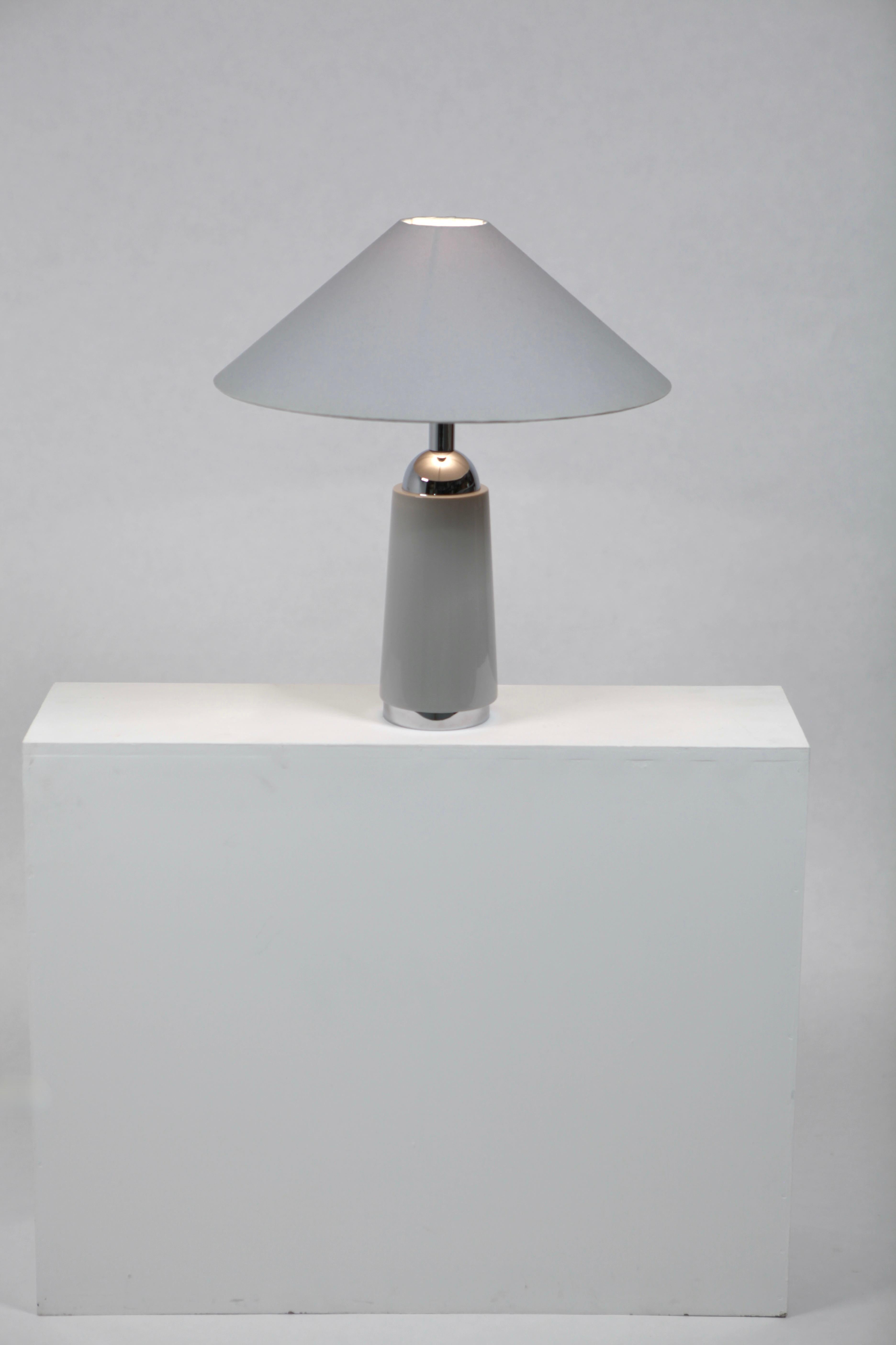 Hans-Agne Jakobsson, a Porcelain and Chromed Metal Table Lamp, Sweden, 1970/80s For Sale 1