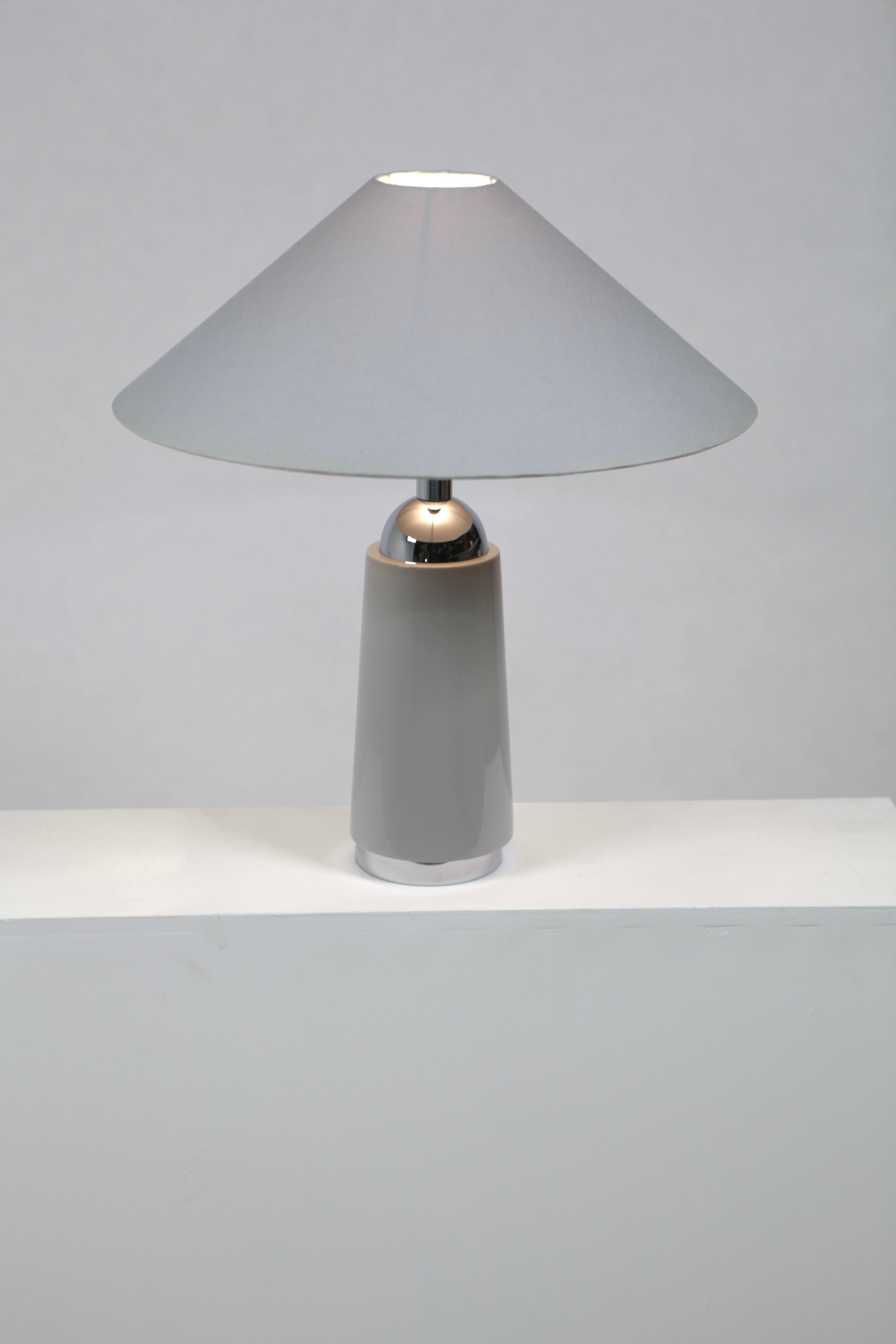 Hans-Agne Jakobsson, a Porcelain and Chromed Metal Table Lamp, Sweden, 1970/80s For Sale 2