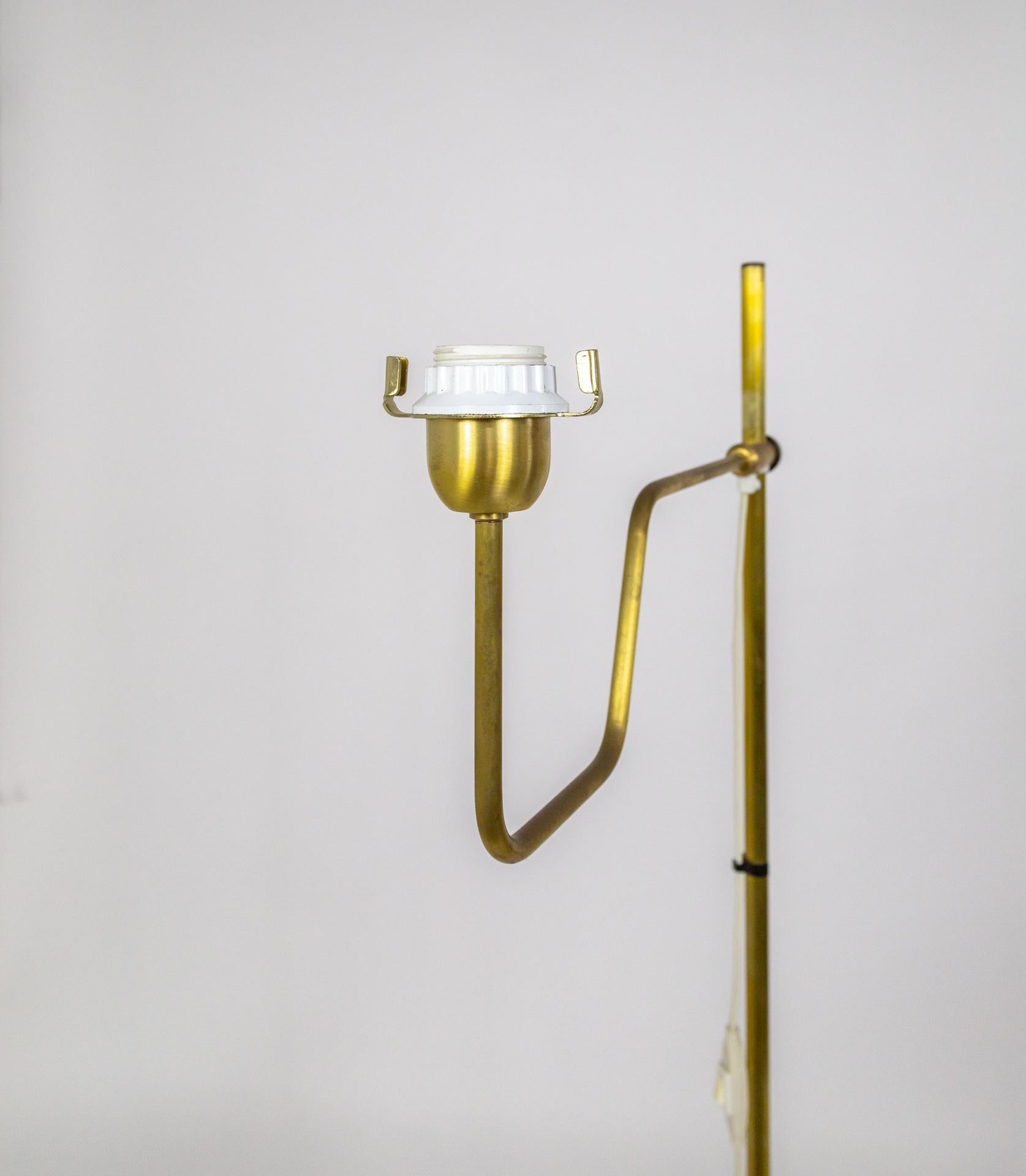 Mid-Century Modern Hans-Agne Jakobsson Adjustable Brass Floor Lamps - Pair For Sale