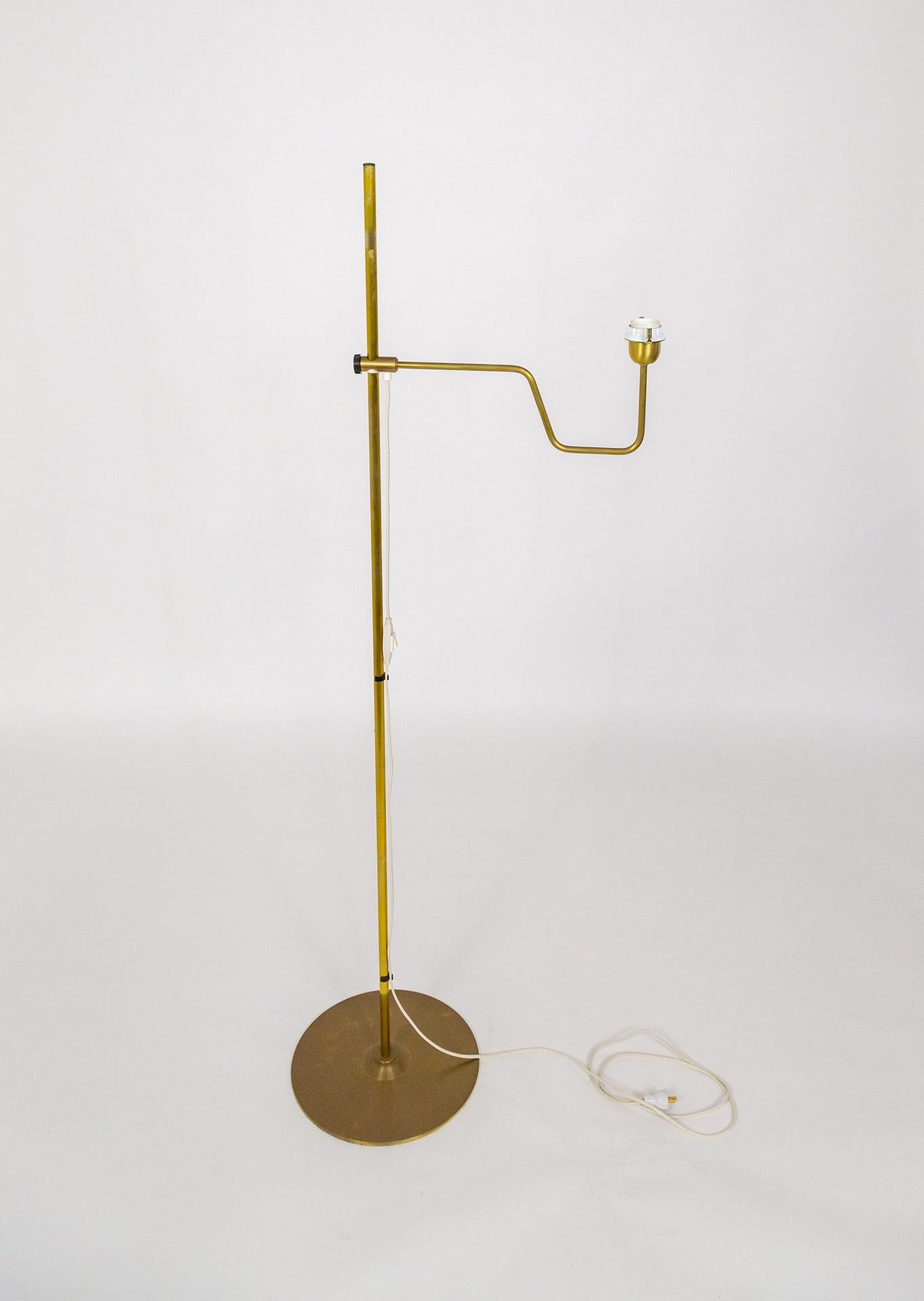 Hans-Agne Jakobsson Adjustable Brass Floor Lamps - Pair For Sale 1