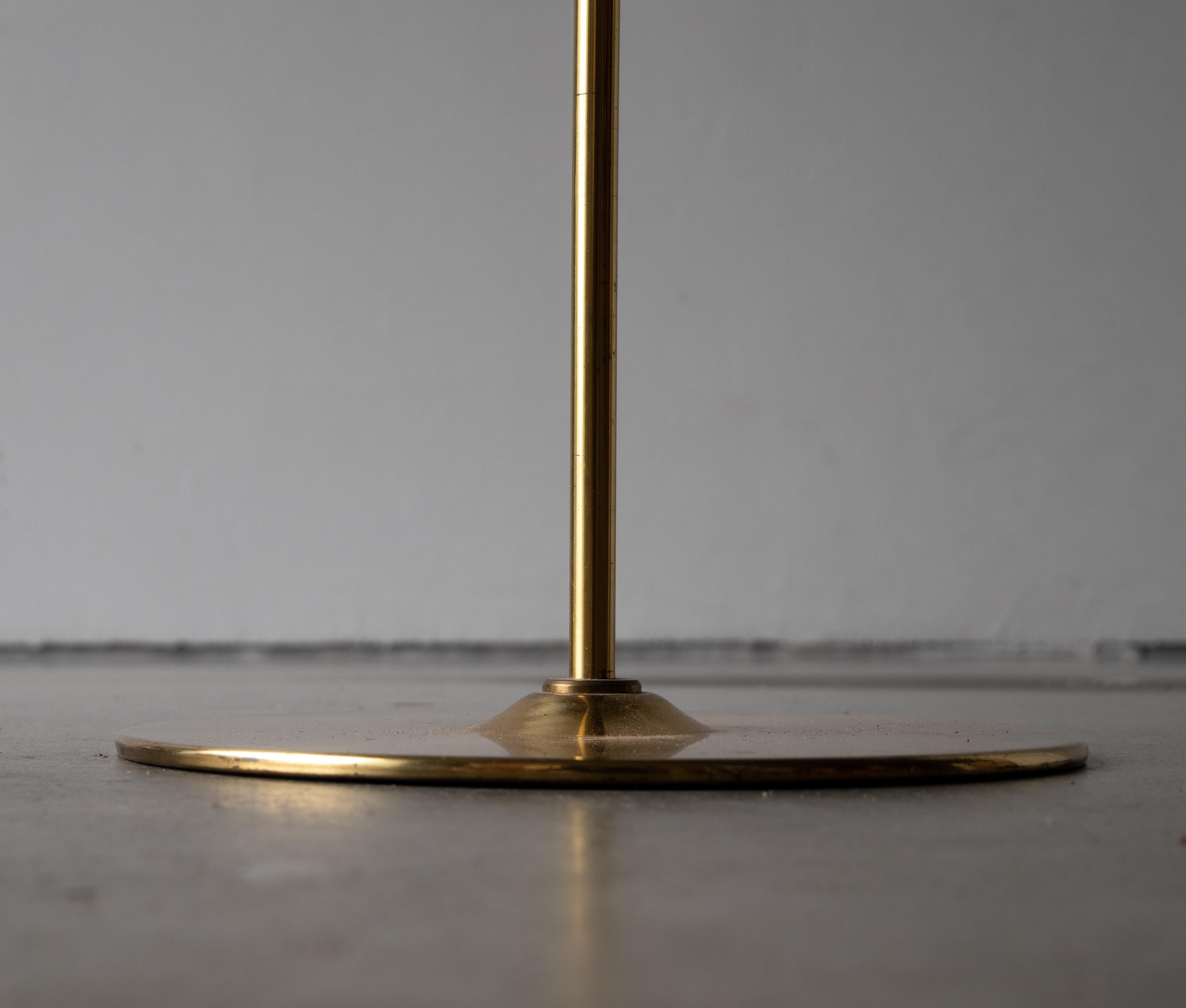 Hans-Agne Jakobsson, Adjustable Floor Lamp, Brass, Fabric, Sweden, c. 1970s 2