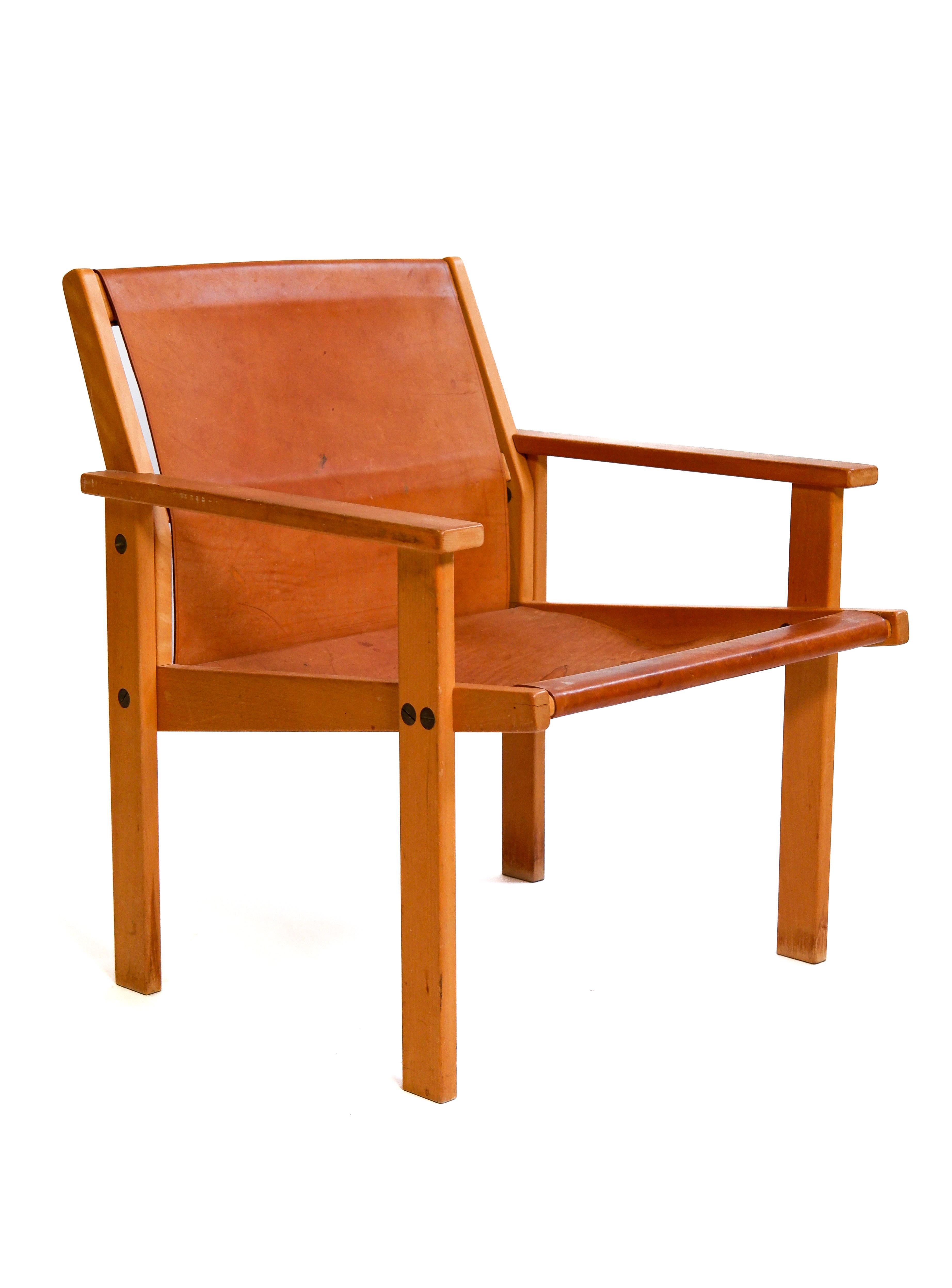 Fine XX secolo Poltrona Hans-Agne Jakobsson, pelle e legno circa 1970 in vendita