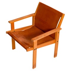 Hans Agne Jakobsson armchair, leather & wood circa 1970