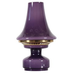 Hans-Agne Jakobsson B-124 Table Lamp of Purple Opaline Glass Sweden 60s