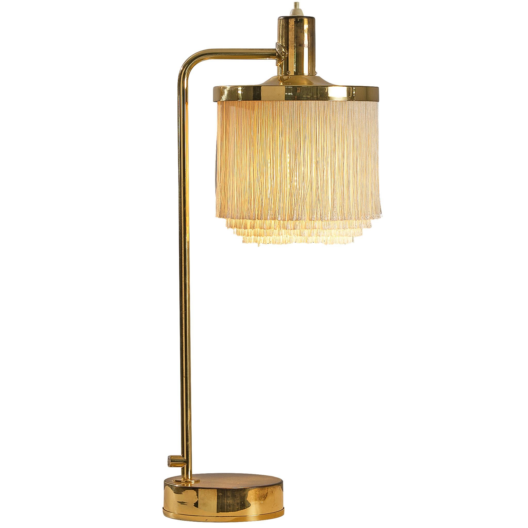Hans Agne Jakobsson 'B140' Table Lamp in Brass with Silk Fringe