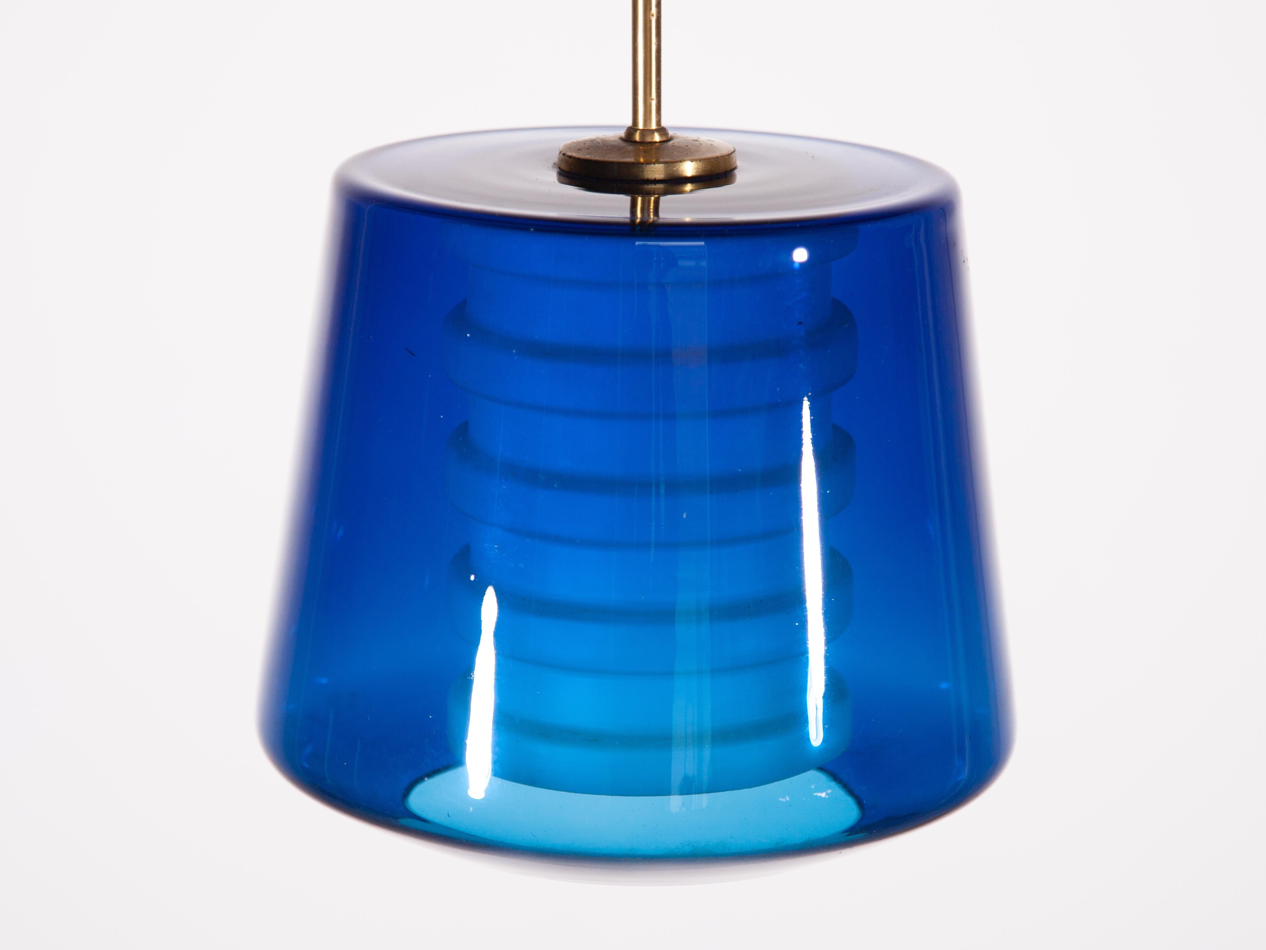 Scandinavian Modern Hans Agne Jakobsson Blue and White Opal Pendant, 1950s, Sweden For Sale