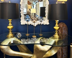 Hans-Agne Jakobsson Brass and Glass Candlesticks for  AB Sweden c1970's, Set (3)