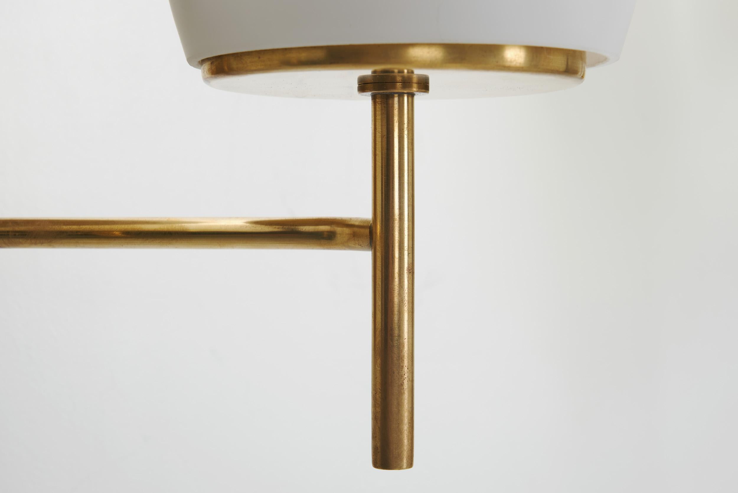 Hans Agne Jakobsson Brass and Glass Wall Sconces for AB Markaryd, Sweden 1950s For Sale 12