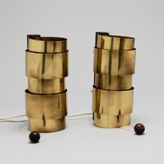 Hans-Agne Jakobsson Brass and Rosewood Wall Lamps