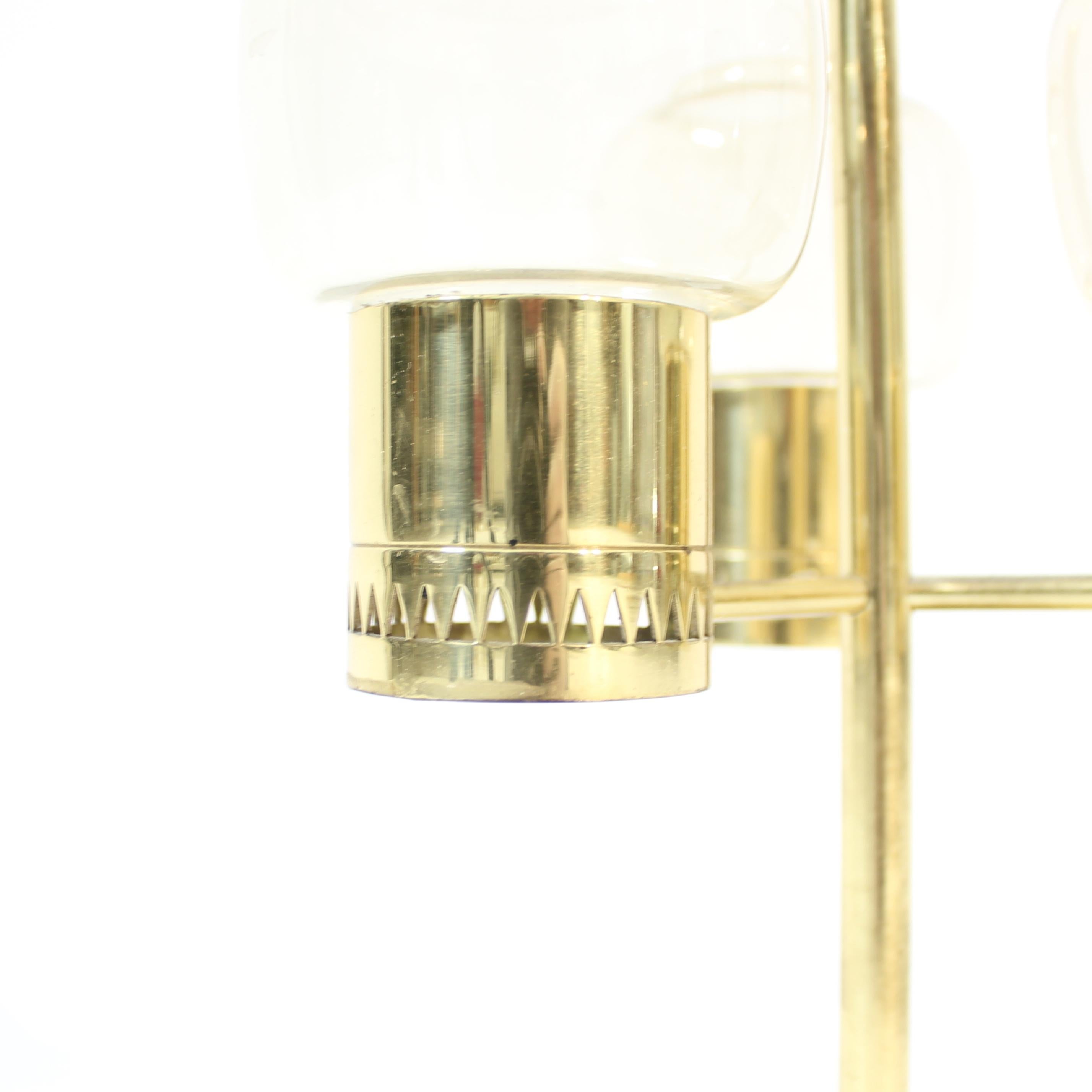20th Century Hans-Agne Jakobsson, brass candle holder for 3 candles, model L-67, 1960s