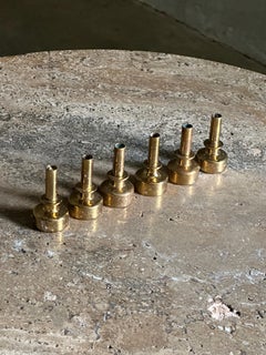 Hans Agne Jakobsson Brass Candle Holders, Set of 6