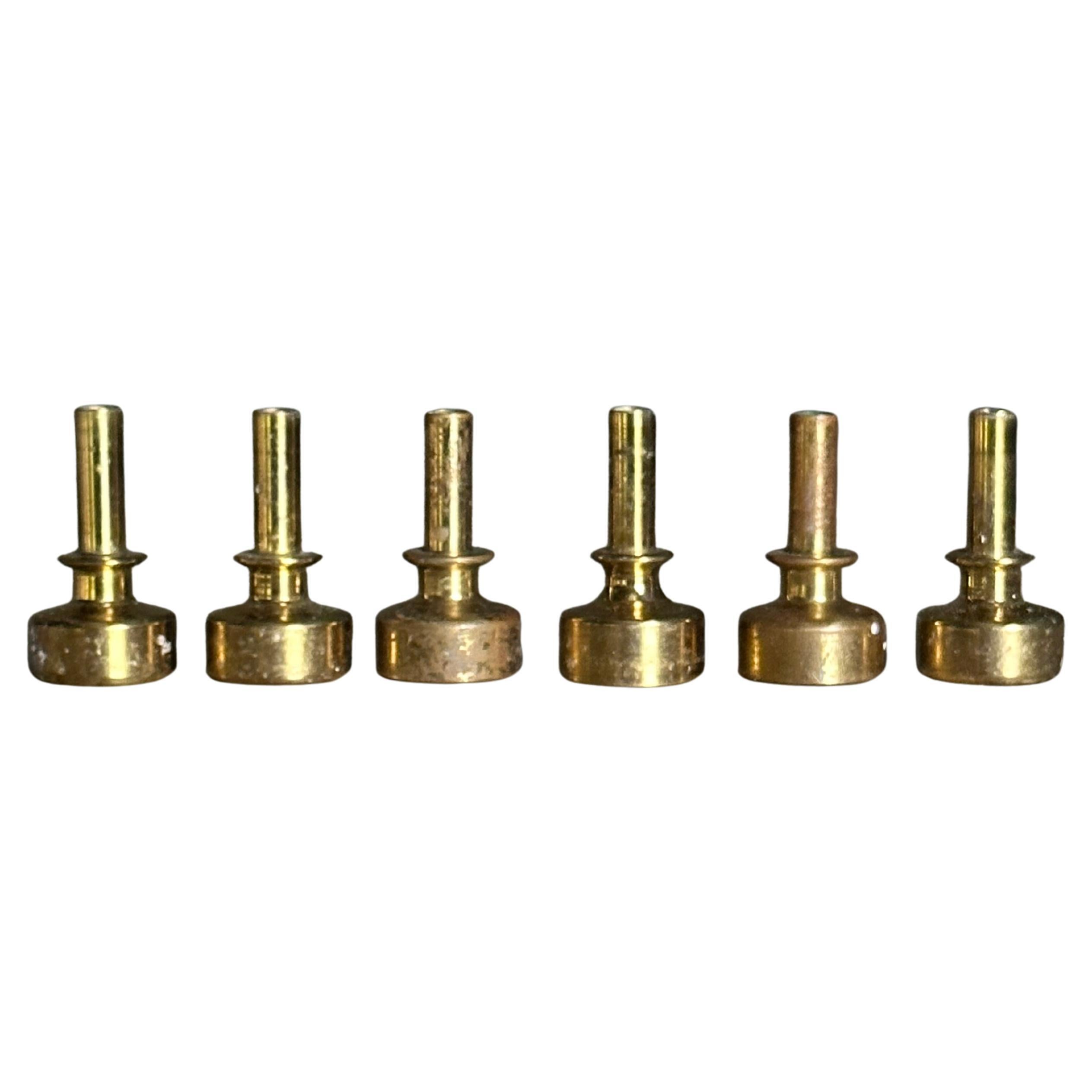 Hans Agne Jakobsson Brass Candle Holders, Set of 6
