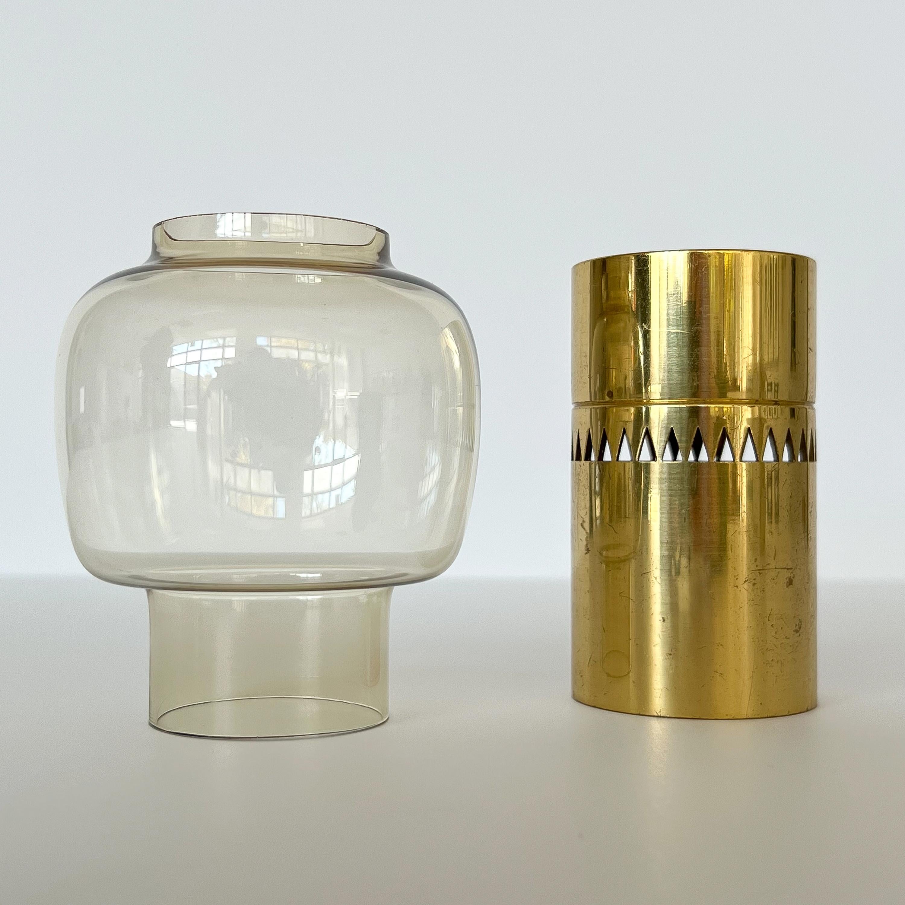Scandinavian Modern Hans-Agne Jakobsson Brass Candleholder Markaryd, Sweden with Box