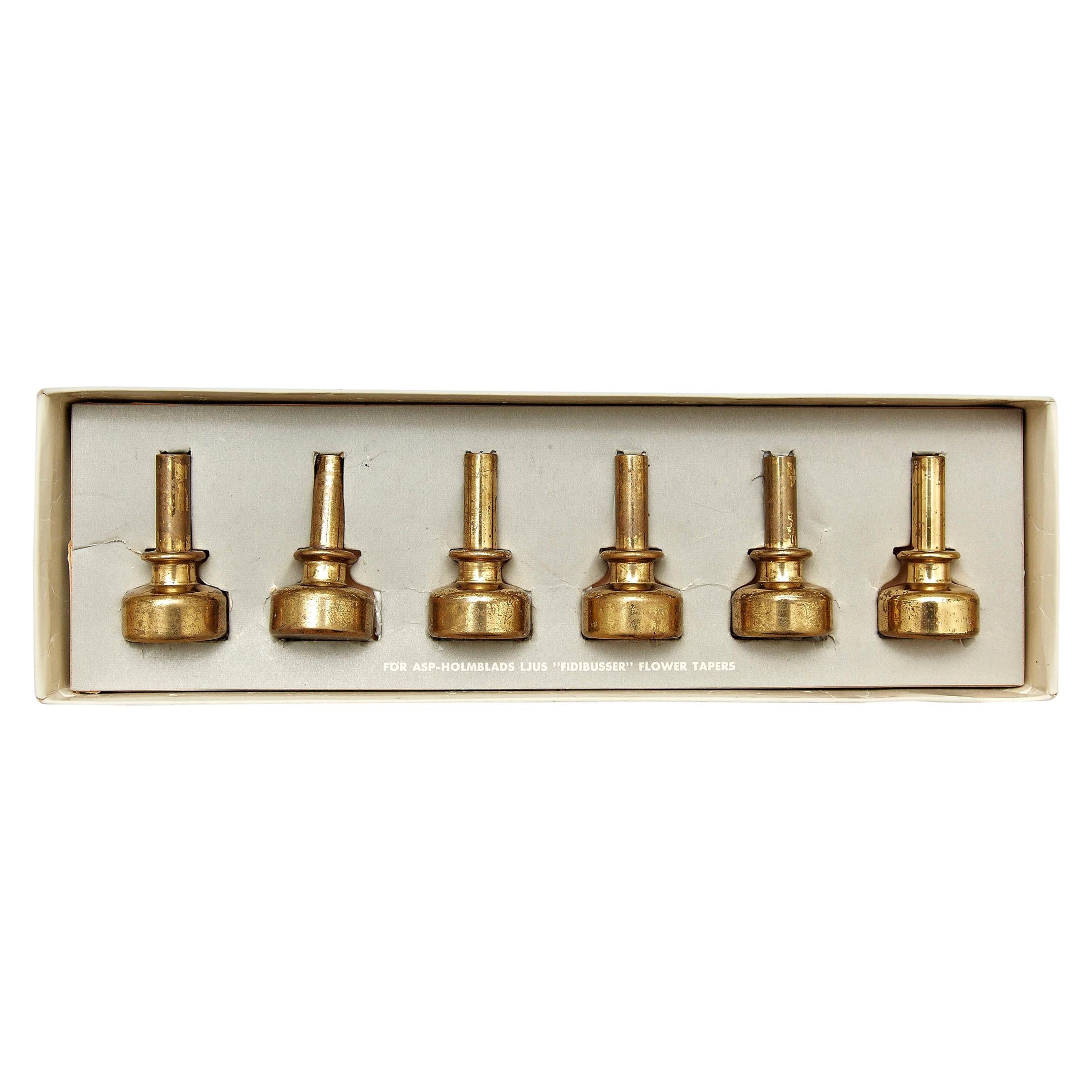 Hans-Agne Jakobsson Brass Candleholders Collection, circa 1960