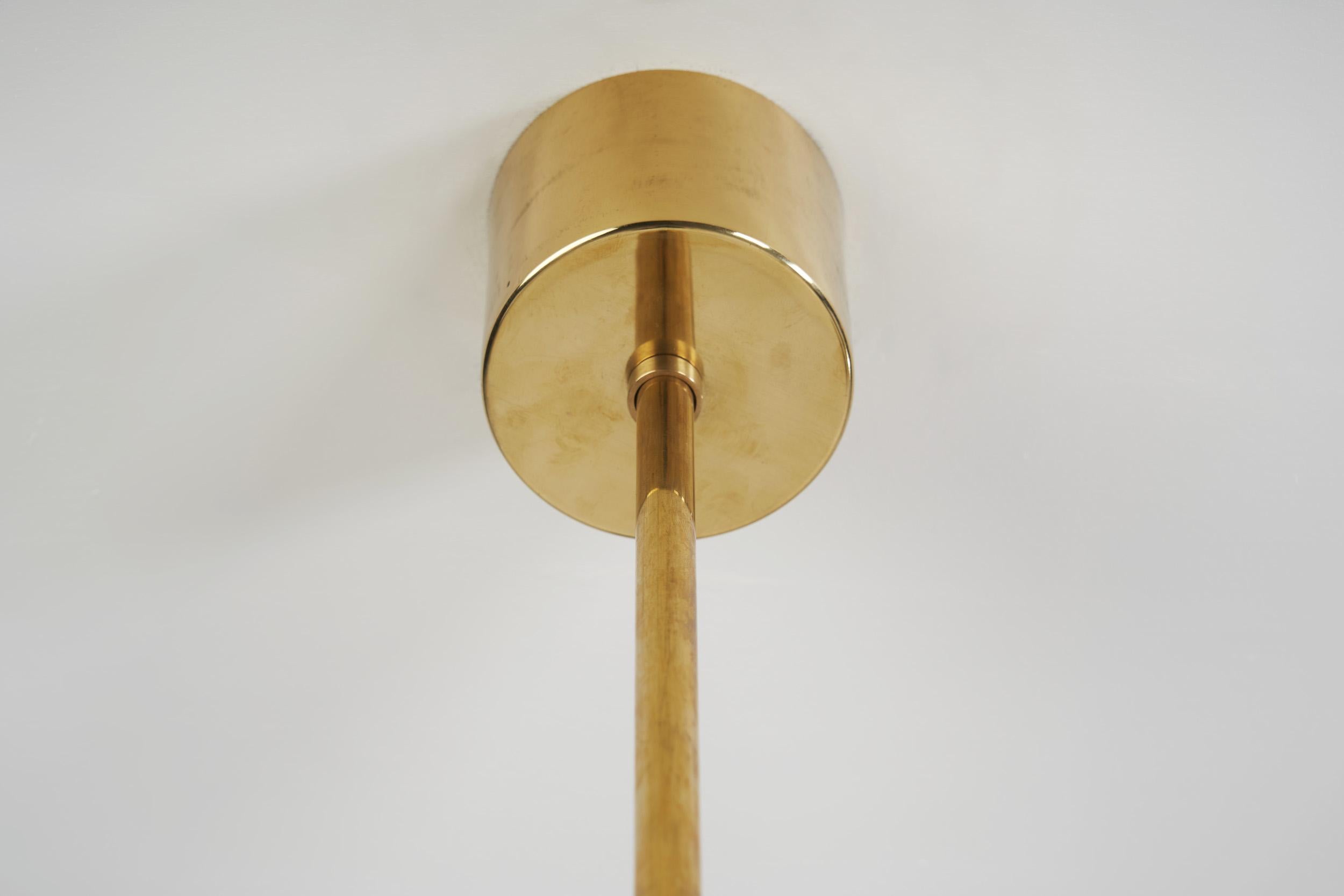 Hans-Agne Jakobsson Brass Chandelier for AB Markaryd, Sweden 1950s For Sale 4