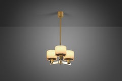 Hans-Agne Jakobsson Brass Chandelier for AB Markaryd, Sweden 1950s