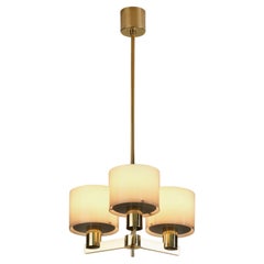 Vintage Hans-Agne Jakobsson Brass Chandelier for AB Markaryd, Sweden 1950s