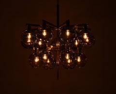 Hans-Agne Jakobsson Brass Chandelier Model 348/15, 1960s