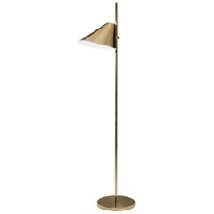 Hans Agne Jakobsson Brass Cone Floor Lamp by Markaryd, Sweden